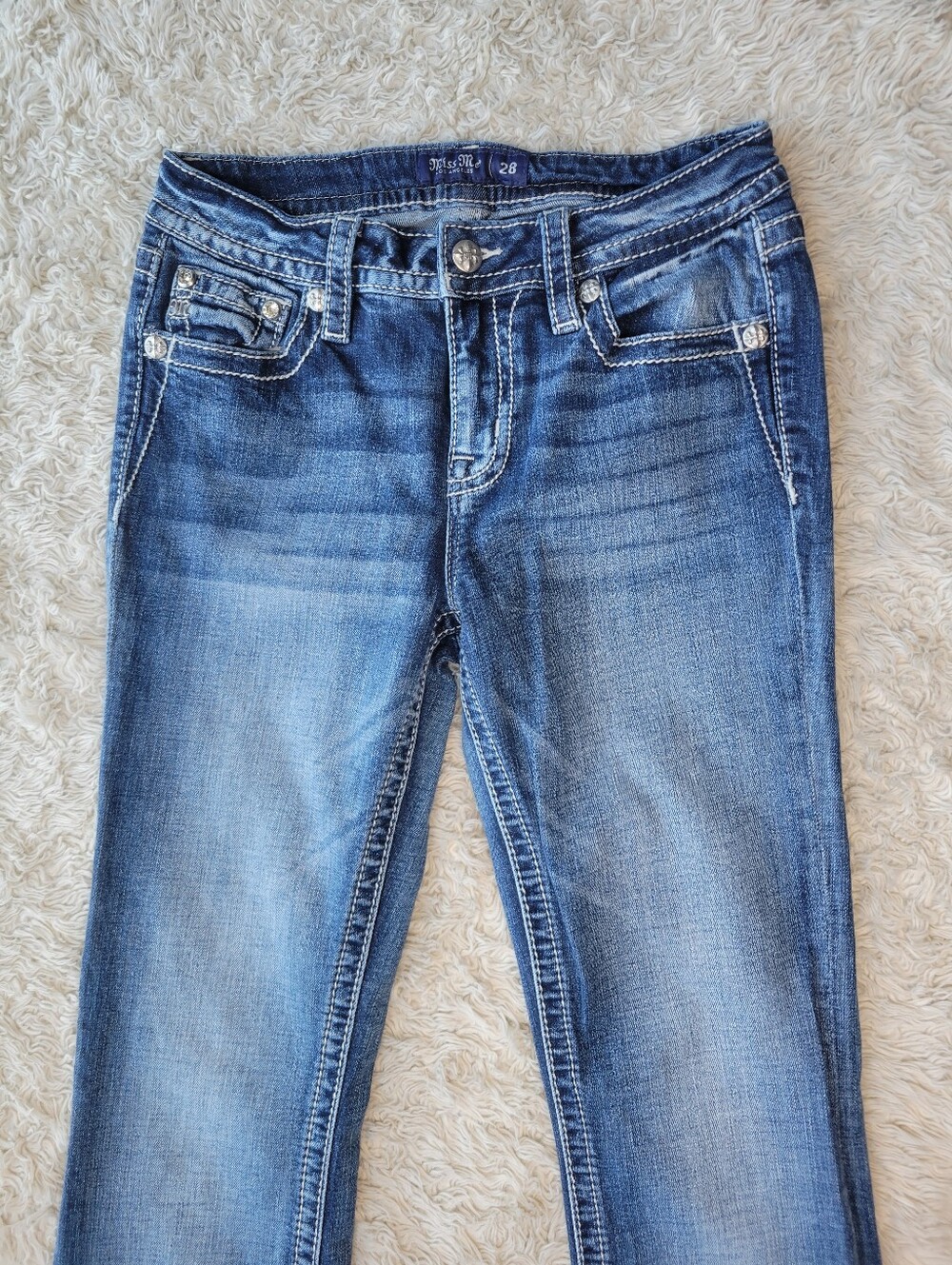 Miss Me Womens Cactus Sombrero Chloe Boot Cut Jeans Embroidered Women’s Sz 28 - Picture 6 of 9